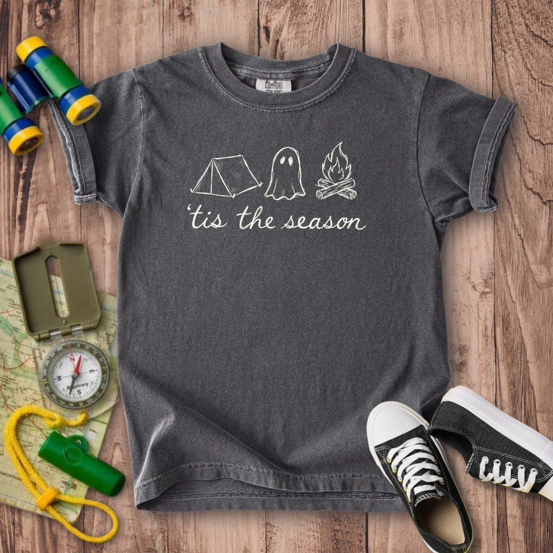 Tis the Season for Camping Kids Cotton T-Shirt