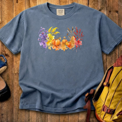 Watercolor Pumpkin Patch Cotton T-Shirt