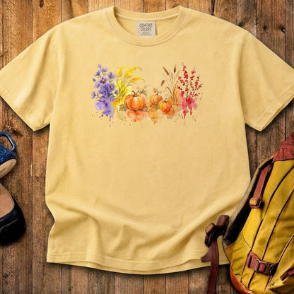 Watercolor Pumpkin Patch Cotton T-Shirt