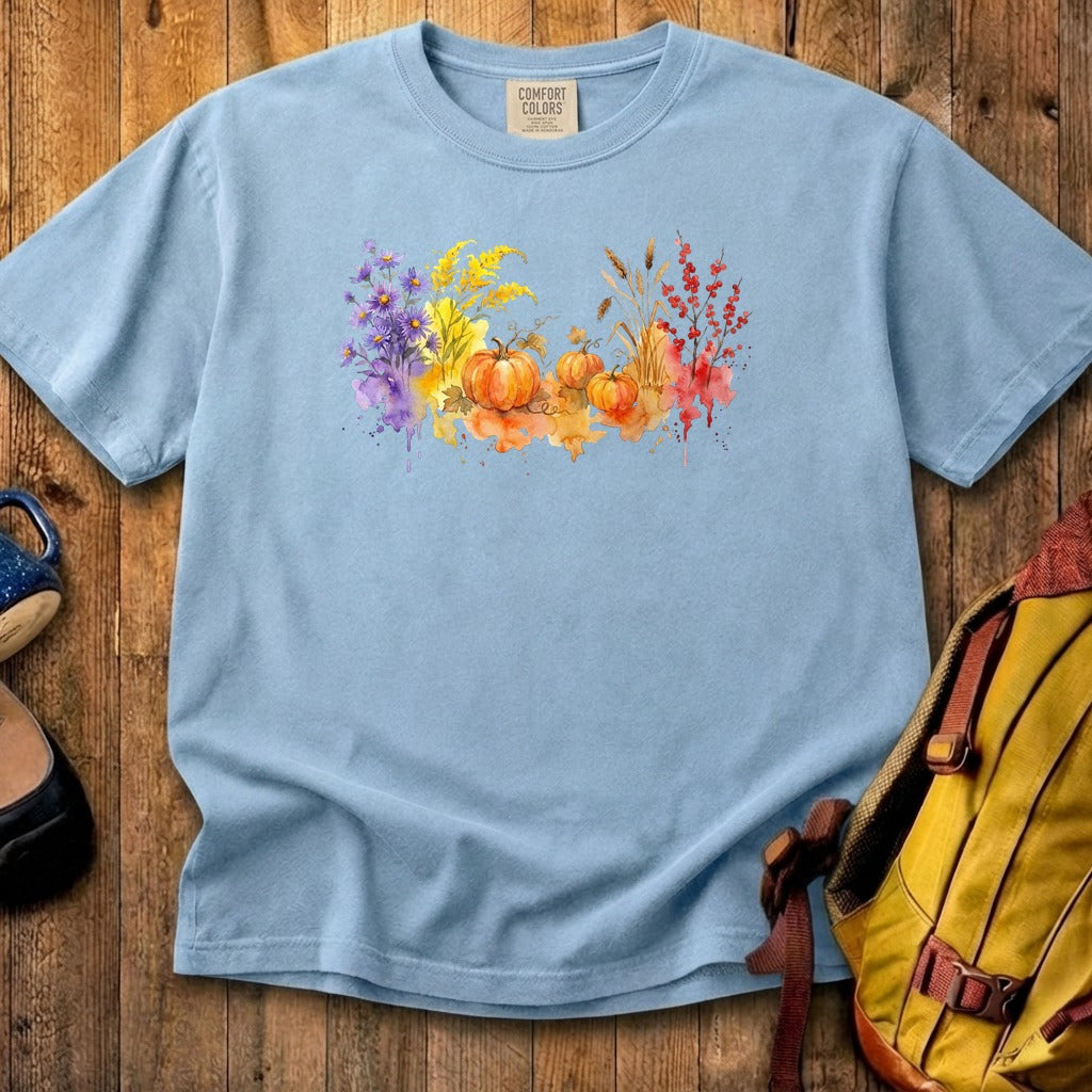 Watercolor Pumpkin Patch Cotton T-Shirt