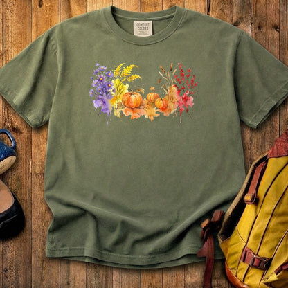 Watercolor Pumpkin Patch Cotton T-Shirt