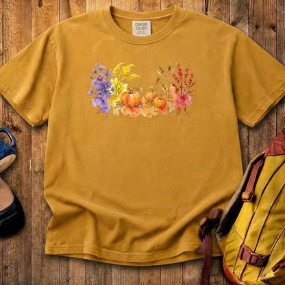Watercolor Pumpkin Patch Cotton T-Shirt