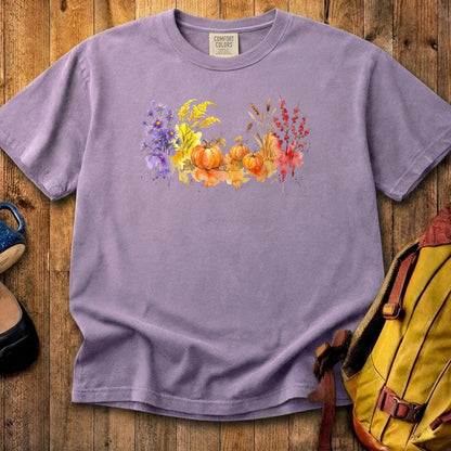 Watercolor Pumpkin Patch Cotton T-Shirt