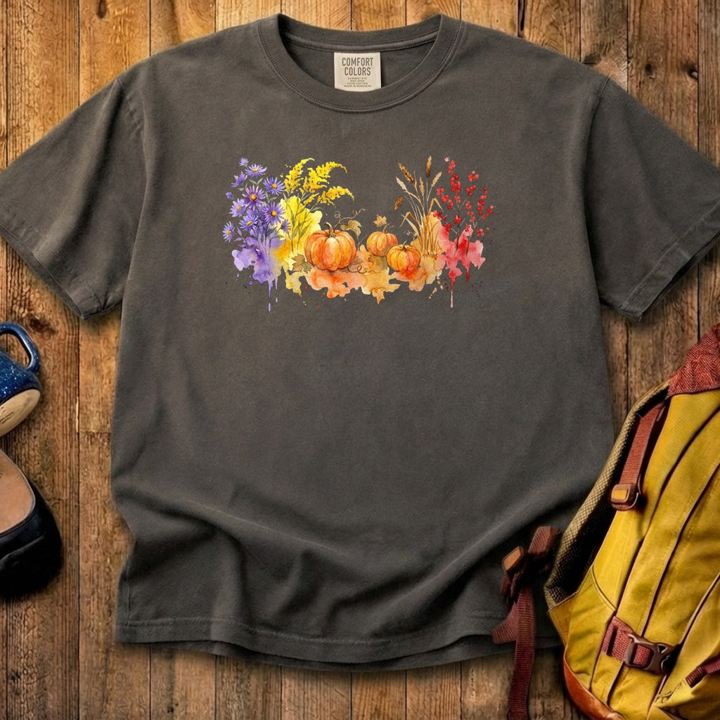 Watercolor Pumpkin Patch Cotton T-Shirt