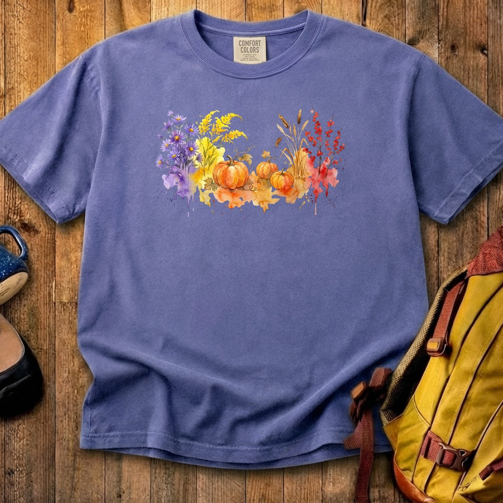 Watercolor Pumpkin Patch Cotton T-Shirt