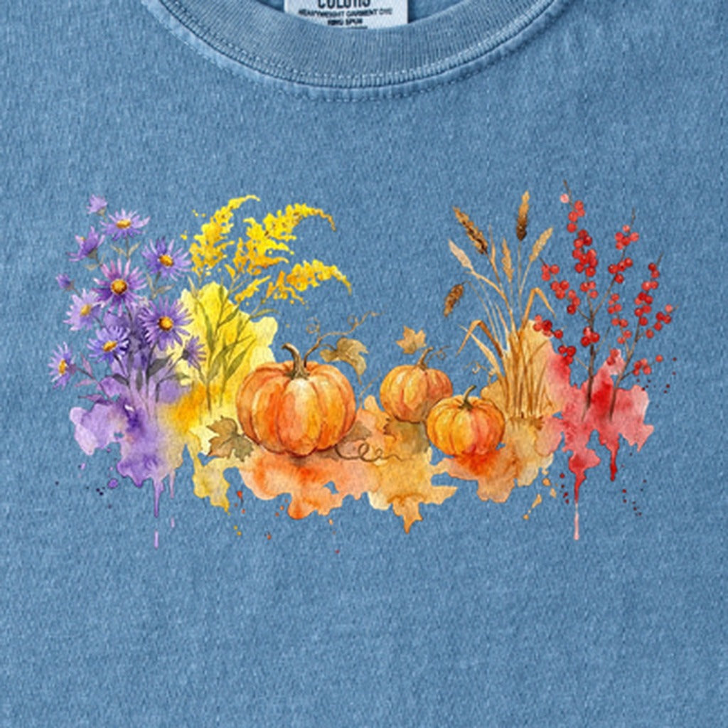 Watercolor Pumpkin Patch Kids Cotton T-Shirt