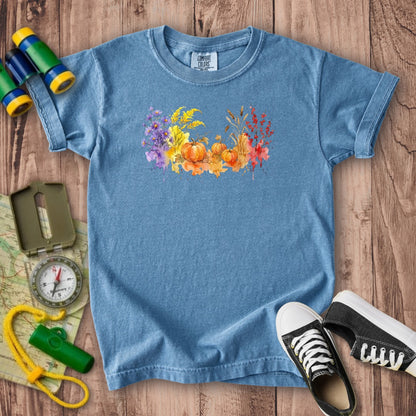 Watercolor Pumpkin Patch Kids Cotton T-Shirt