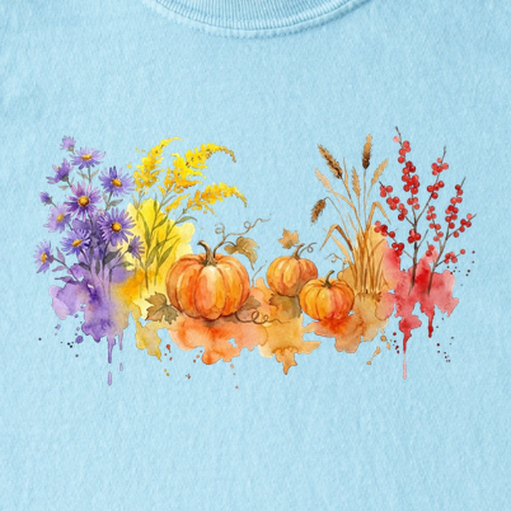 Watercolor Pumpkin Patch Kids Cotton T-Shirt