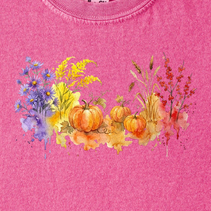 Watercolor Pumpkin Patch Kids Cotton T-Shirt