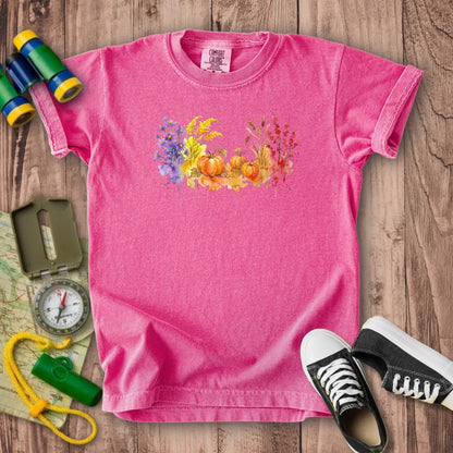 Watercolor Pumpkin Patch Kids Cotton T-Shirt