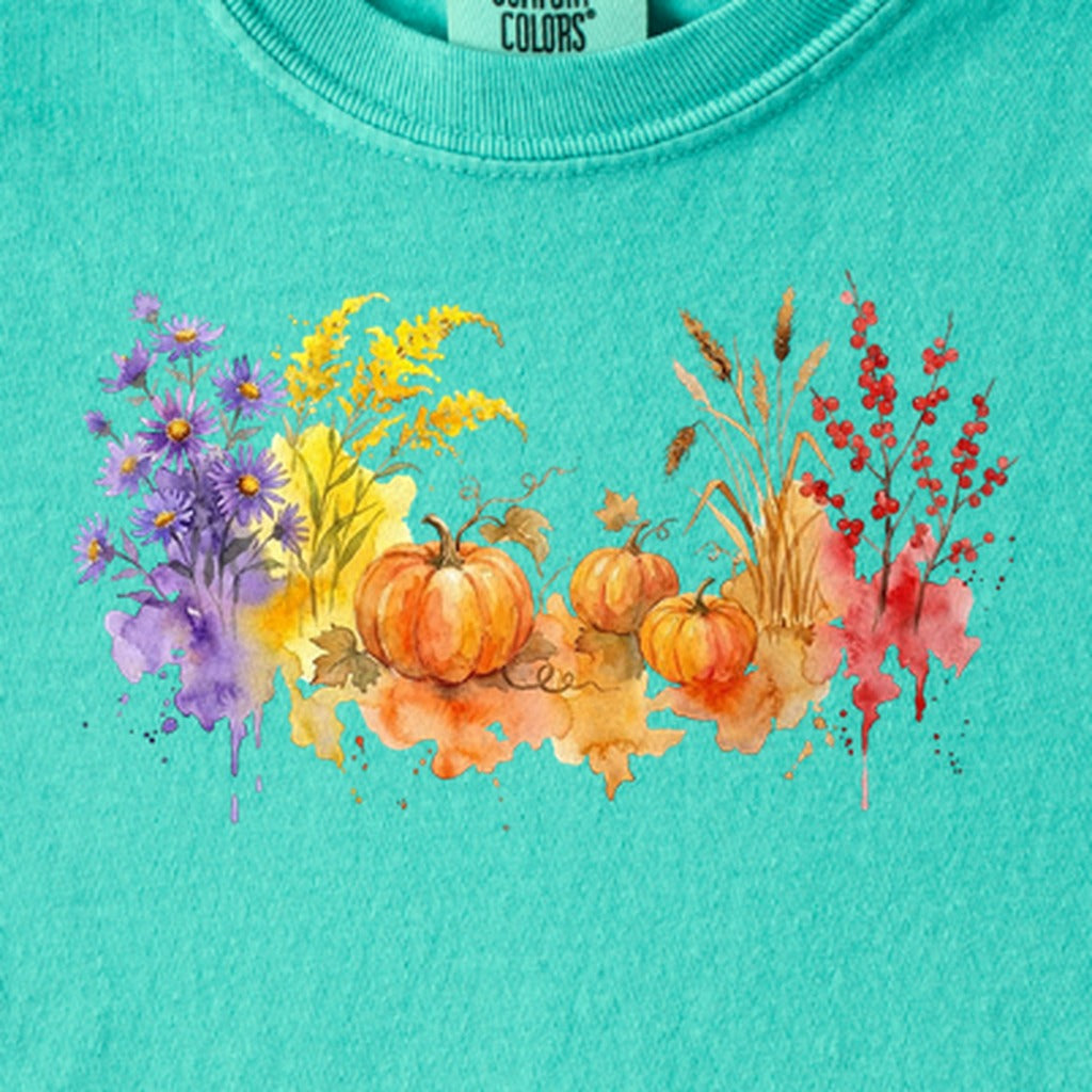 Watercolor Pumpkin Patch Kids Cotton T-Shirt