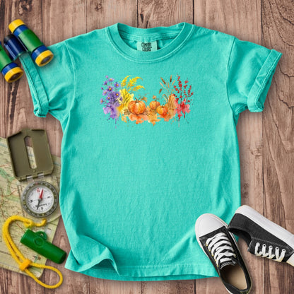 Watercolor Pumpkin Patch Kids Cotton T-Shirt