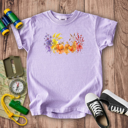 Watercolor Pumpkin Patch Kids Cotton T-Shirt