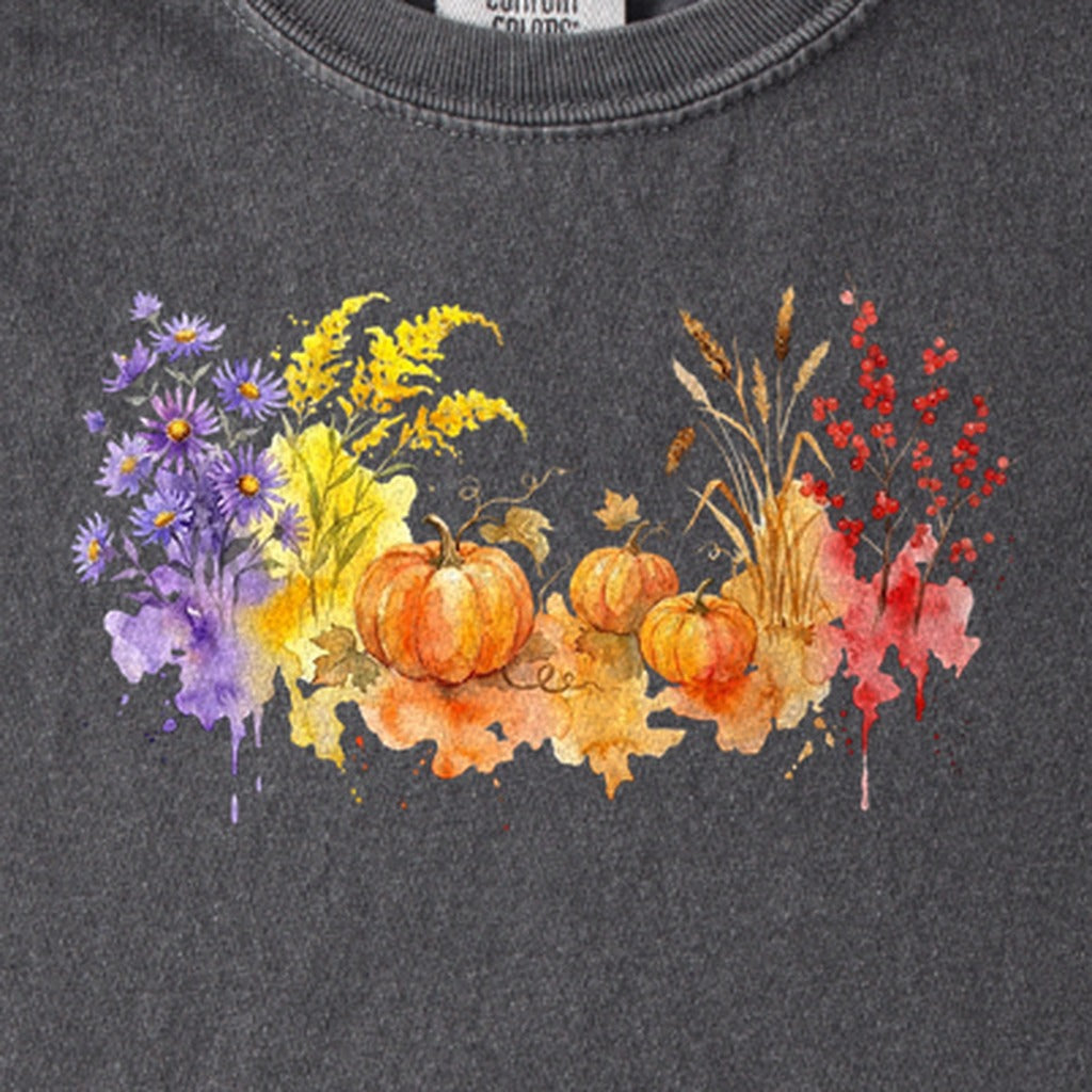 Watercolor Pumpkin Patch Kids Cotton T-Shirt