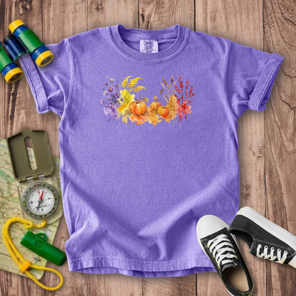 Watercolor Pumpkin Patch Kids Cotton T-Shirt