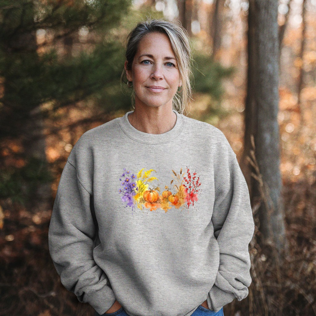 Watercolor Pumpkin Patch Crewneck Sweatshirt
