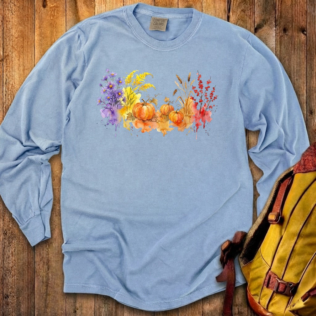 Watercolor Pumpkin Patch Premium Long Sleeve