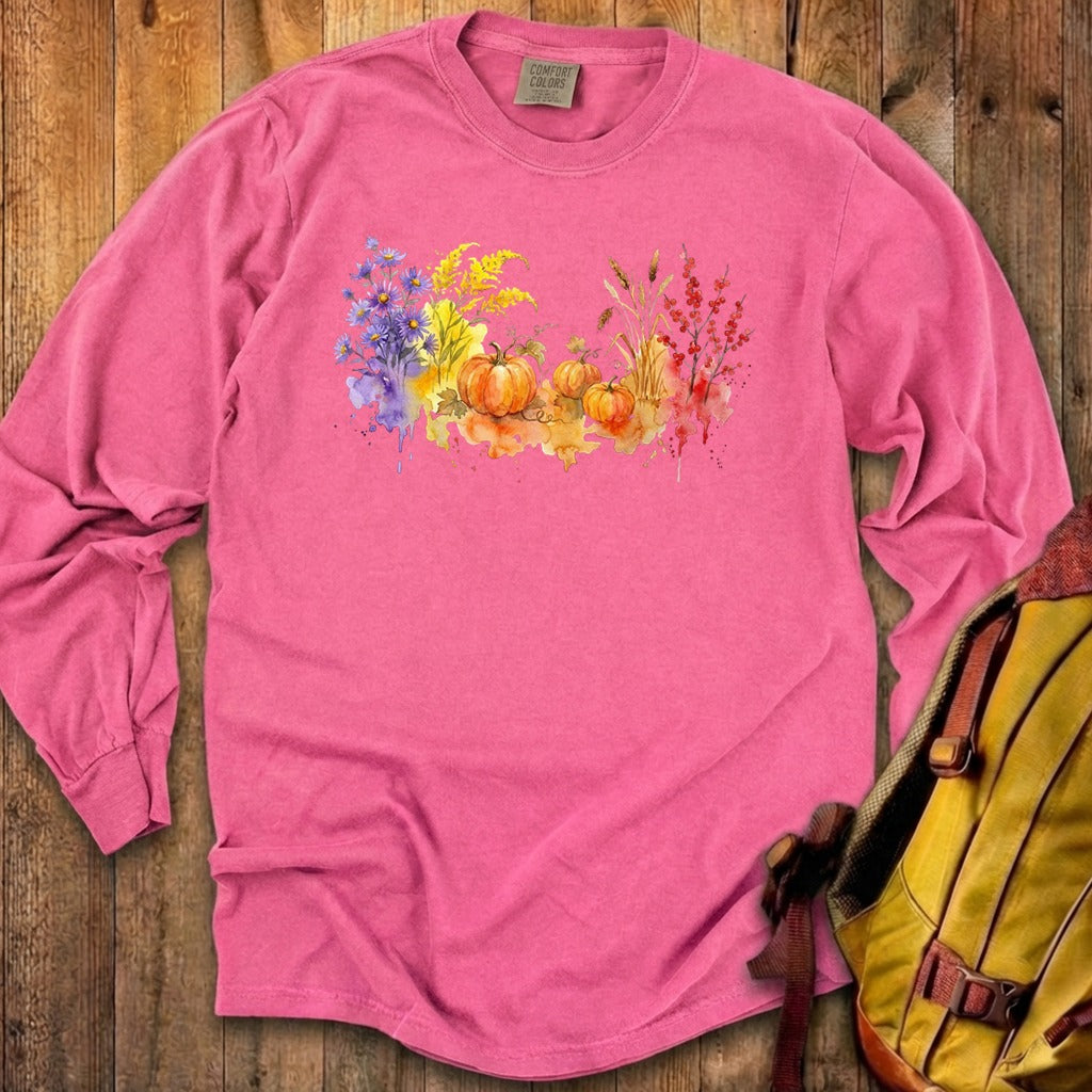 Watercolor Pumpkin Patch Premium Long Sleeve