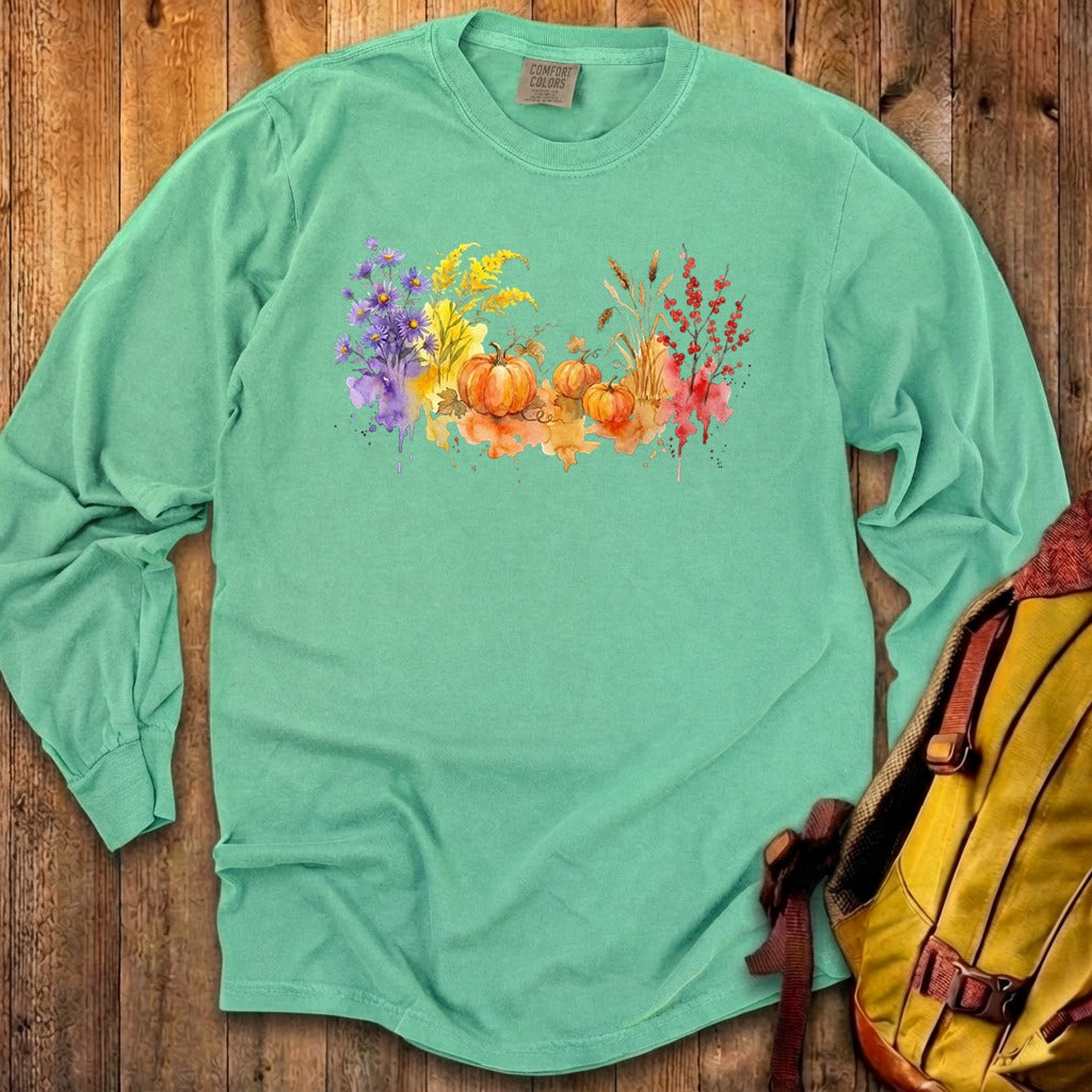 Watercolor Pumpkin Patch Premium Long Sleeve