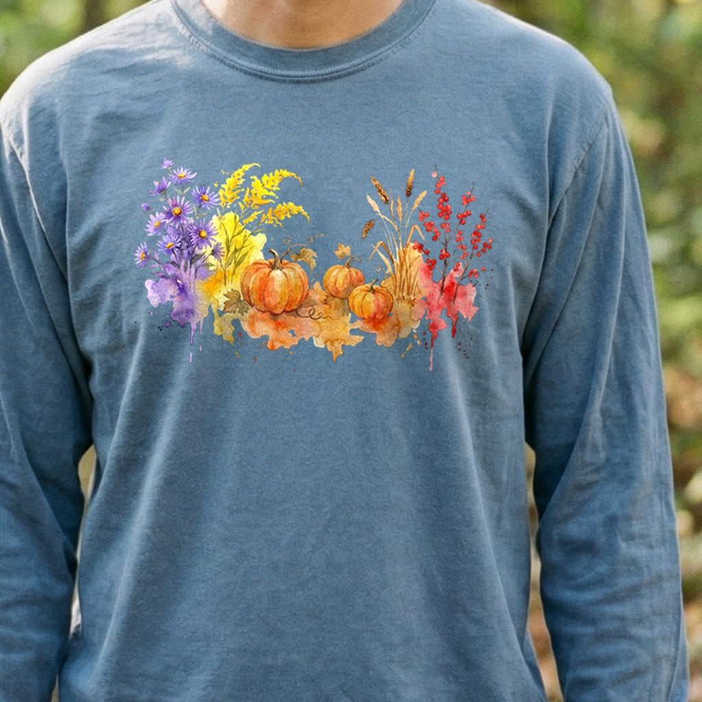Watercolor Pumpkin Patch Premium Long Sleeve