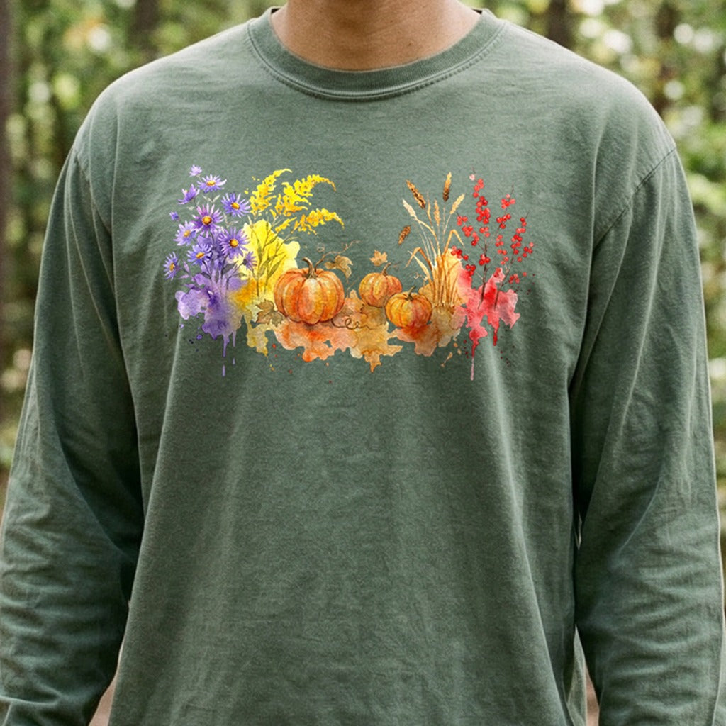 Watercolor Pumpkin Patch Premium Long Sleeve