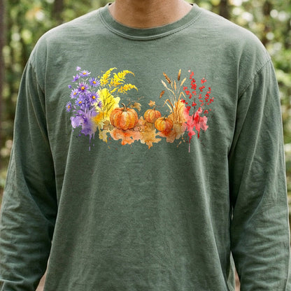 Watercolor Pumpkin Patch Premium Long Sleeve