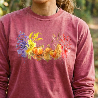 Watercolor Pumpkin Patch Premium Long Sleeve