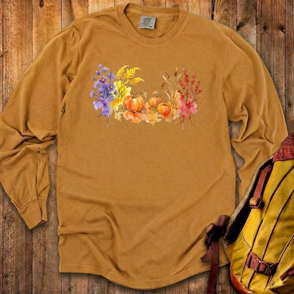 Watercolor Pumpkin Patch Premium Long Sleeve