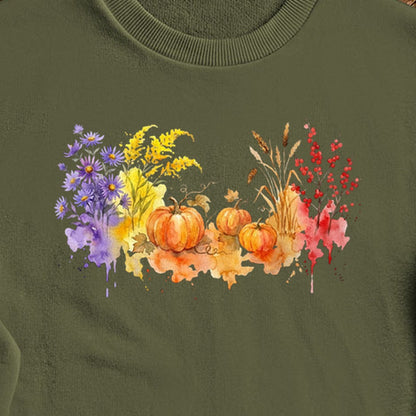 Watercolor Pumpkin Patch Crewneck Sweatshirt