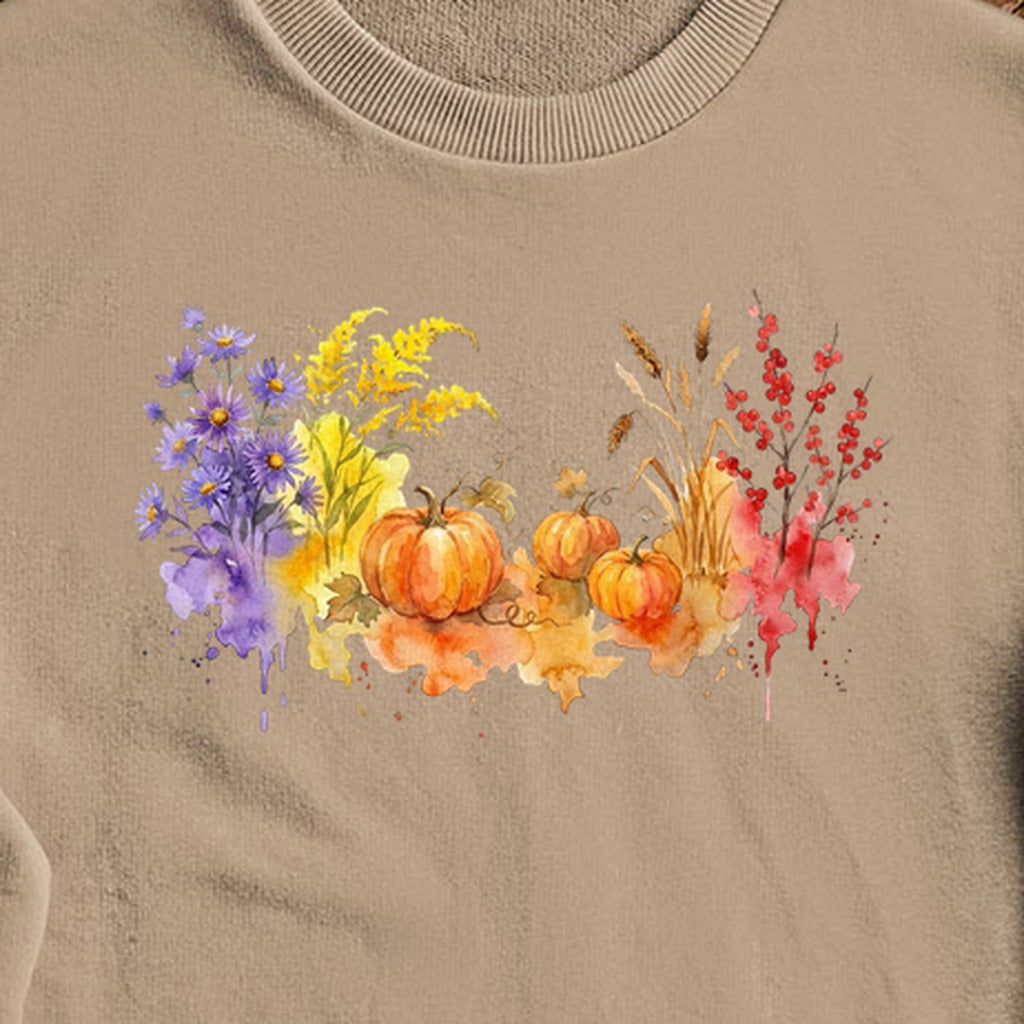Watercolor Pumpkin Patch Crewneck Sweatshirt
