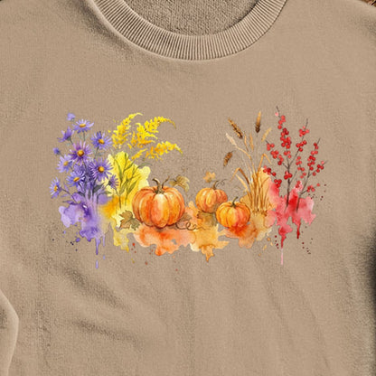 Watercolor Pumpkin Patch Crewneck Sweatshirt