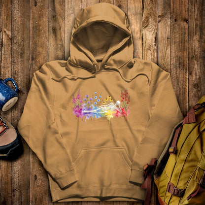 Halloween Skeleton Watercolor Wildflowers Hoodie
