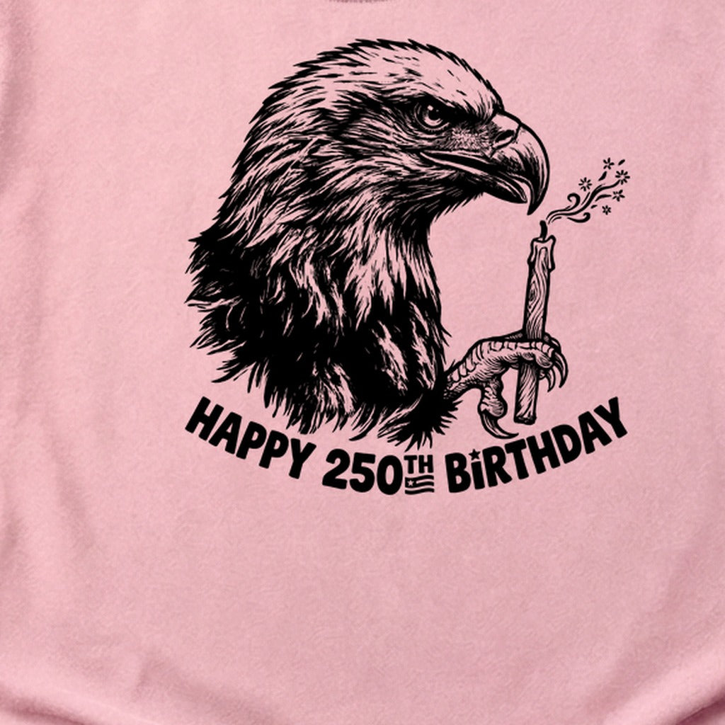 Happy 250th Birthday America Eagle Blowing Out a Candle Cotton T-Shirt