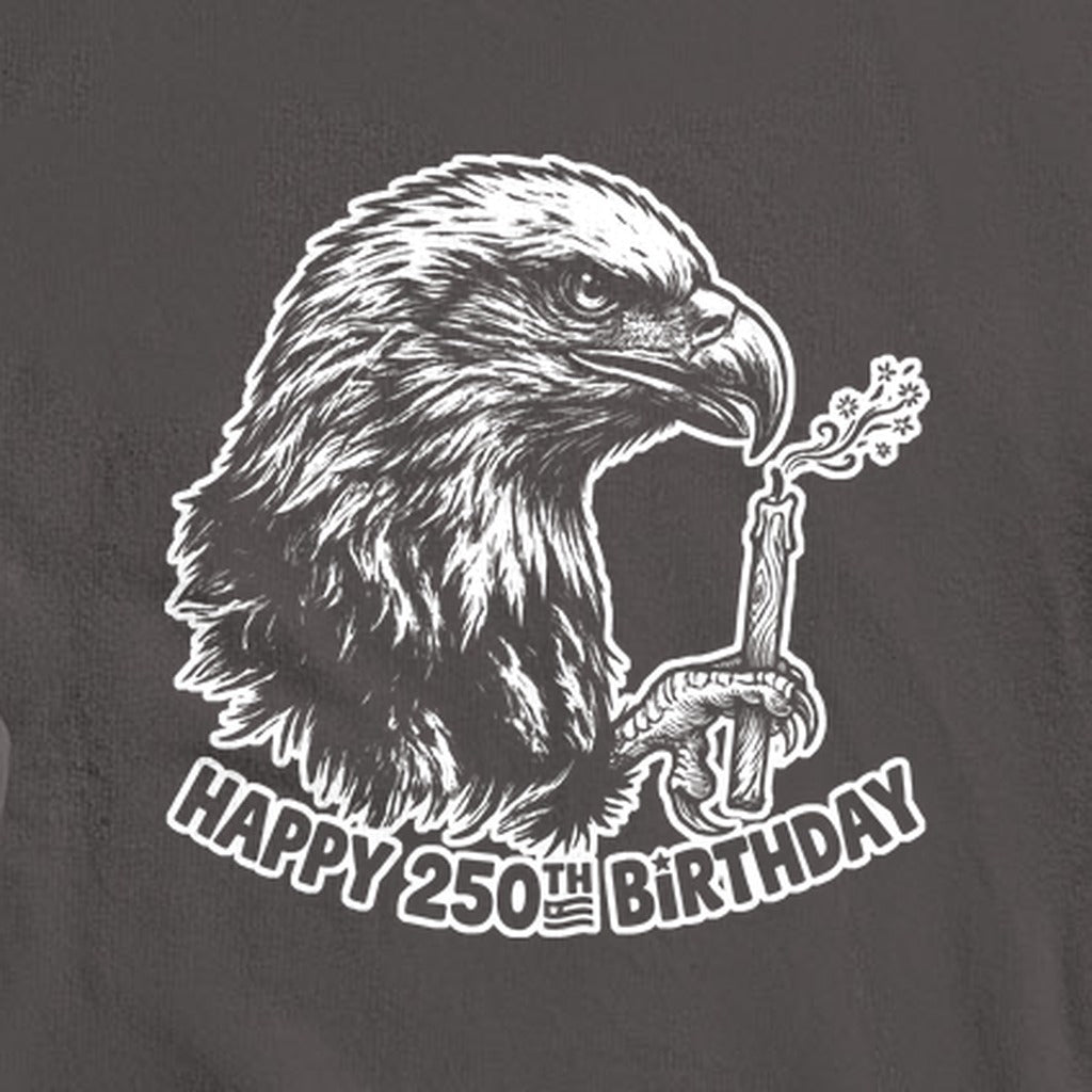 Happy 250th Birthday America Eagle Blowing Out a Candle Crewneck Sweatshirt