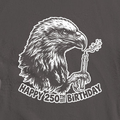 Happy 250th Birthday America Eagle Blowing Out a Candle Crewneck Sweatshirt