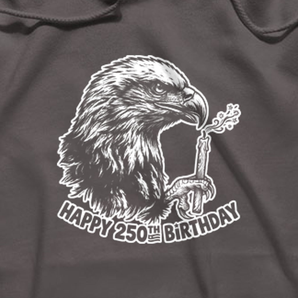 Happy 250th Birthday America Eagle Blowing Out a Candle Hoodie