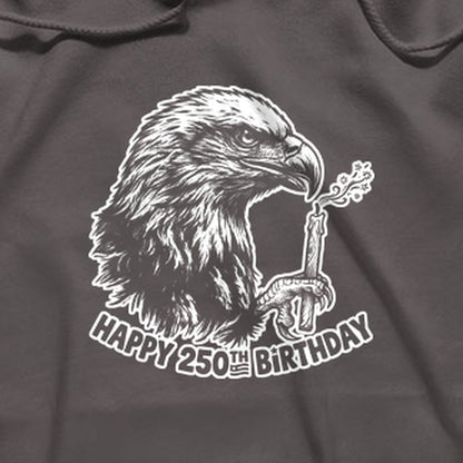 Happy 250th Birthday America Eagle Blowing Out a Candle Hoodie