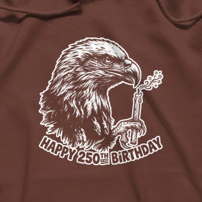 Happy 250th Birthday America Eagle Blowing Out a Candle Hoodie