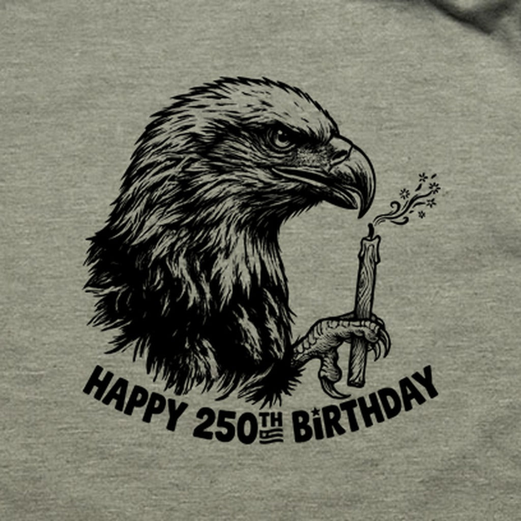 Happy 250th Birthday America Eagle Blowing Out a Candle T-Shirt