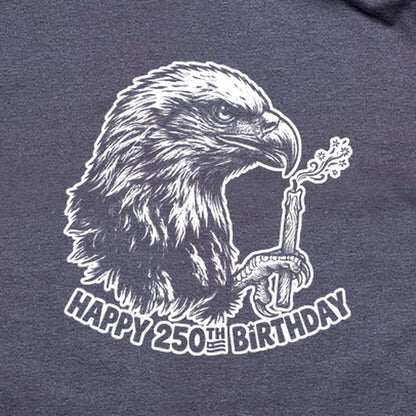 Happy 250th Birthday America Eagle Blowing Out a Candle T-Shirt