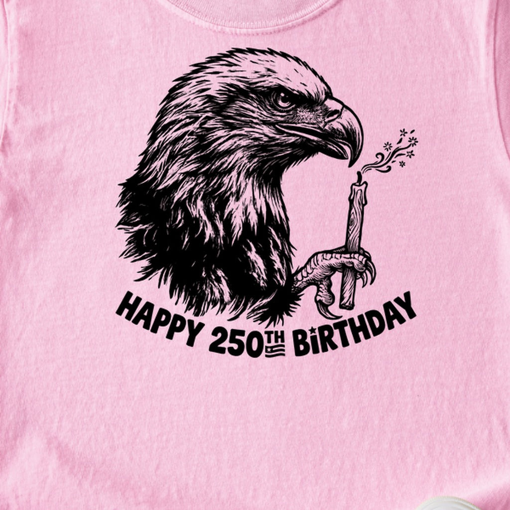 Happy 250th Birthday America Eagle Blowing Out a Candle Kids Cotton T-Shirt