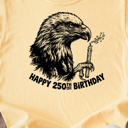 Happy 250th Birthday America Eagle Blowing Out a Candle Kids Cotton T-Shirt