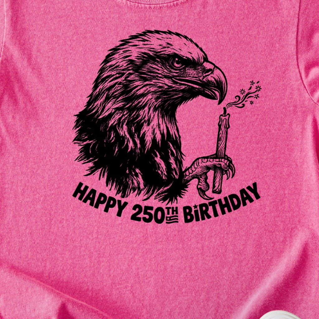 Happy 250th Birthday America Eagle Blowing Out a Candle Kids Cotton T-Shirt