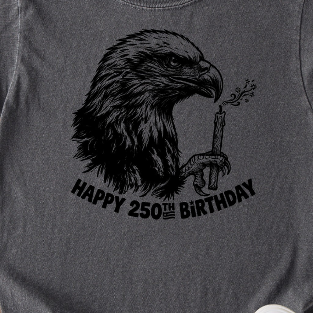 Happy 250th Birthday America Eagle Blowing Out a Candle Kids Cotton T-Shirt
