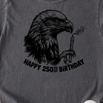 Happy 250th Birthday America Eagle Blowing Out a Candle Kids Cotton T-Shirt