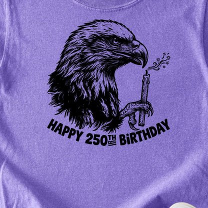 Happy 250th Birthday America Eagle Blowing Out a Candle Kids Cotton T-Shirt