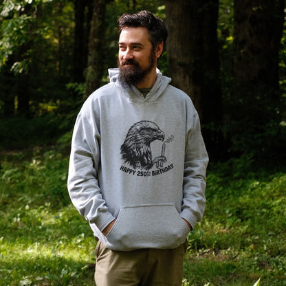 Happy 250th Birthday America Eagle Blowing Out a Candle Hoodie