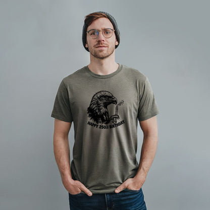 Happy 250th Birthday America Eagle Blowing Out a Candle T-Shirt