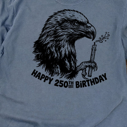 Happy 250th Birthday America Eagle Blowing Out a Candle Premium Long Sleeve