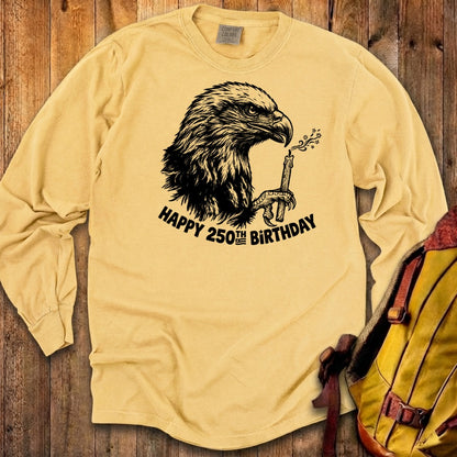 Happy 250th Birthday America Eagle Blowing Out a Candle Premium Long Sleeve